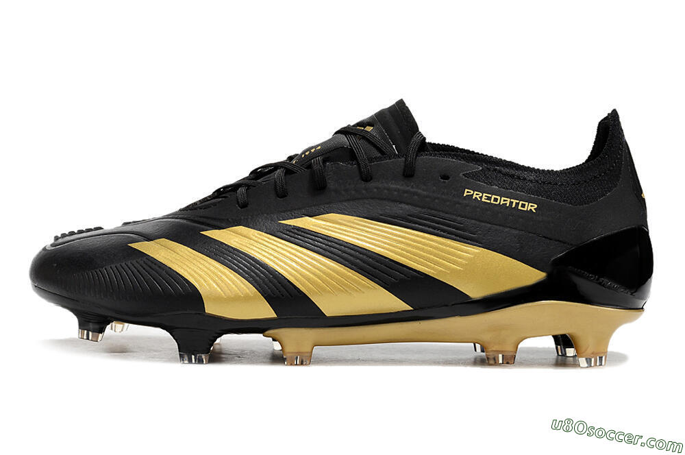 Adidas Predator 24 Elite FG Firm Ground Soccer Cleats - Black/Gold 2
