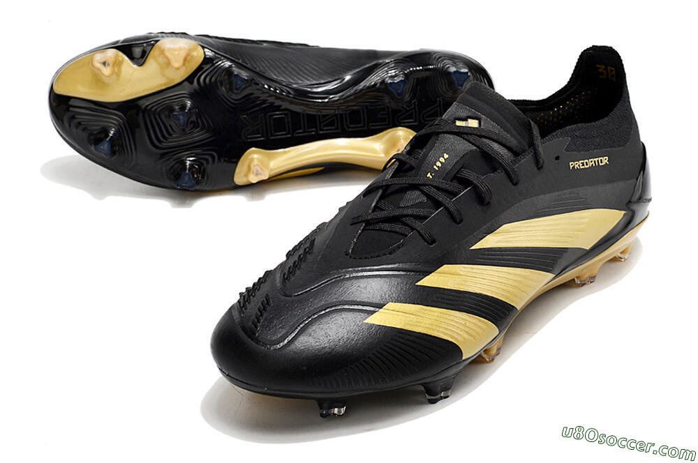 Adidas Predator 24 Elite FG Firm Ground Soccer Cleats - Black/Gold 3