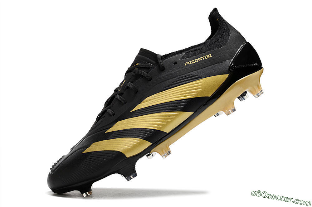 Adidas Predator 24 Elite FG Firm Ground Soccer Cleats - Black/Gold 5