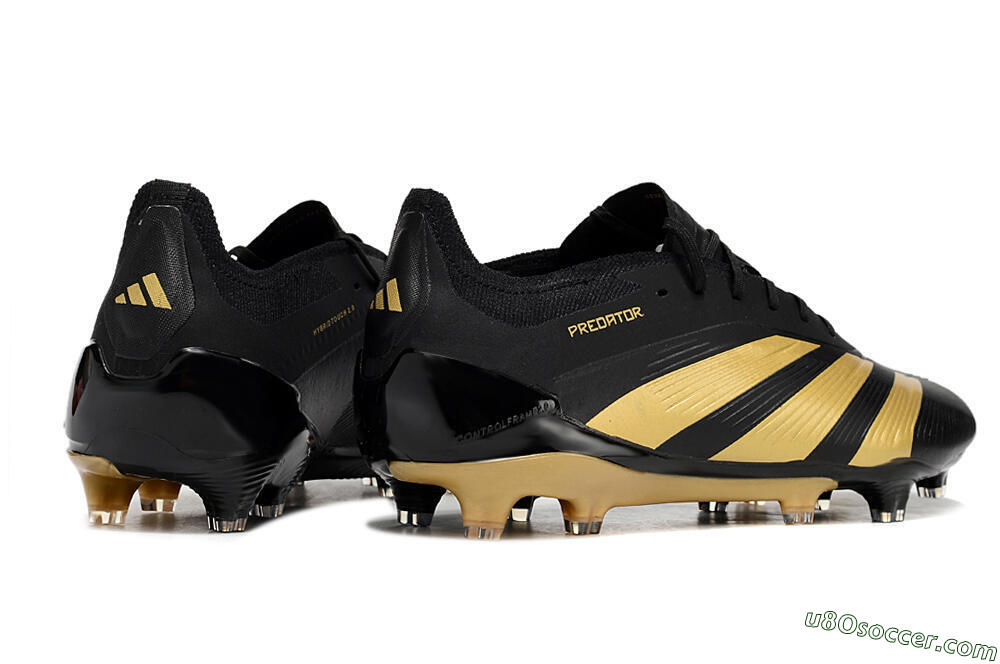 Adidas Predator 24 Elite FG Firm Ground Soccer Cleats - Black/Gold 6