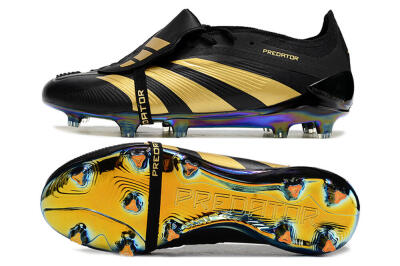 Adidas Predator Elite Foldover Tongue FG Firm Ground Soccer Cleats - Black/Gold
