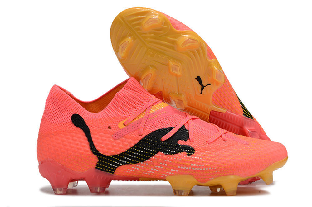 Puma Future 7 Ultimate FG Firm Ground Soccer Cleats - Pink/Black/Yellow 1