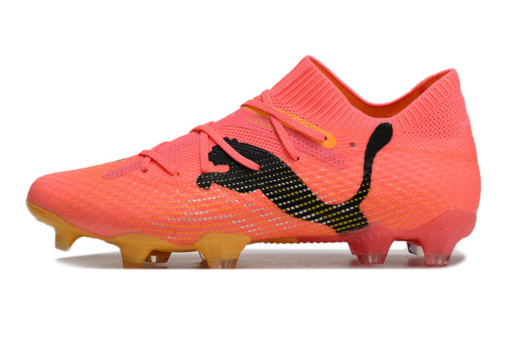 Puma Future 7 Ultimate FG Firm Ground Soccer Cleats - Pink/Black/Yellow 2