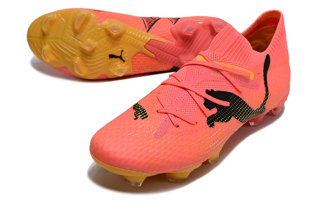 Puma Future 7 Ultimate FG Firm Ground Soccer Cleats - Pink/Black/Yellow 3