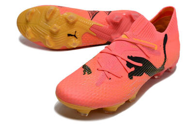 Puma Future 7 Ultimate FG Firm Ground Soccer Cleats - Pink/Black/Yellow