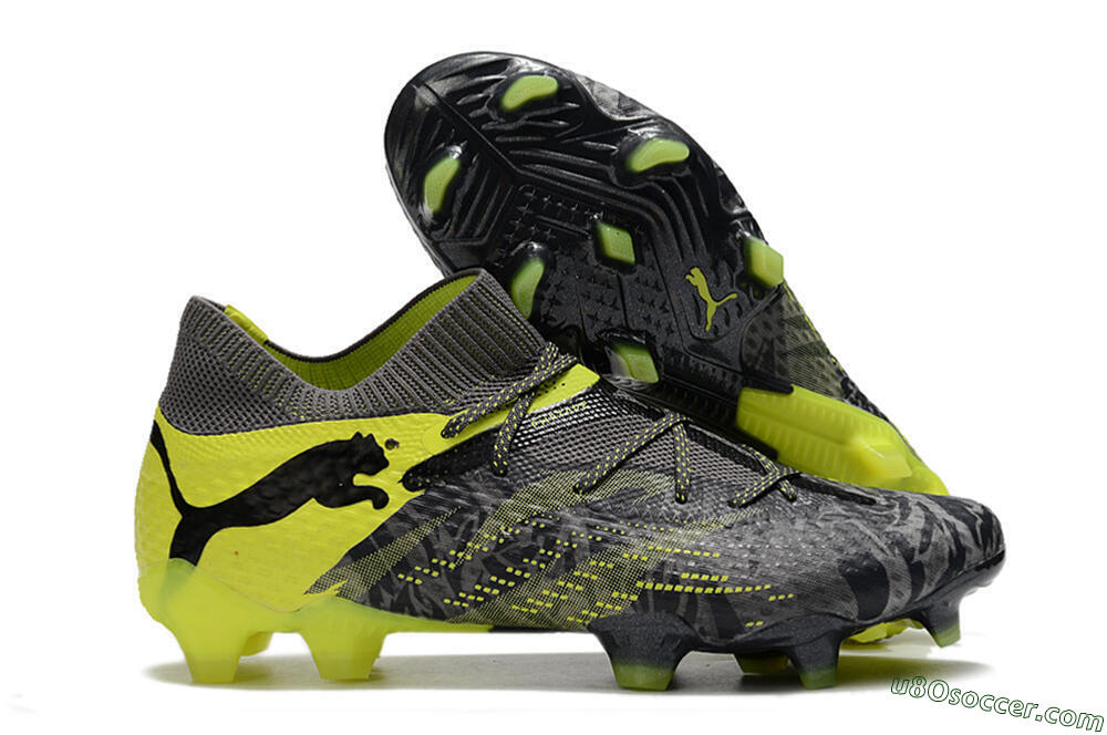 Puma Future 7 Ultimate FG Firm Ground Soccer Cleats - Grey/Yellow/Black 1
