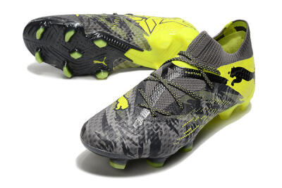 Puma Future 7 Ultimate FG Firm Ground Soccer Cleats - Grey/Yellow/Black