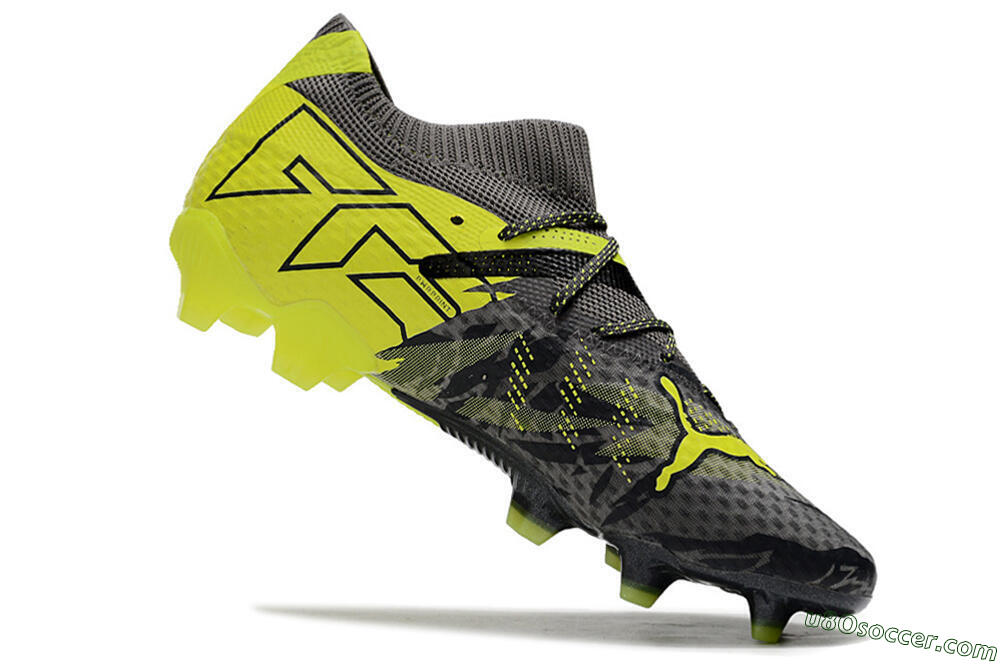 Puma Future 7 Ultimate FG Firm Ground Soccer Cleats - Grey/Yellow/Black 4