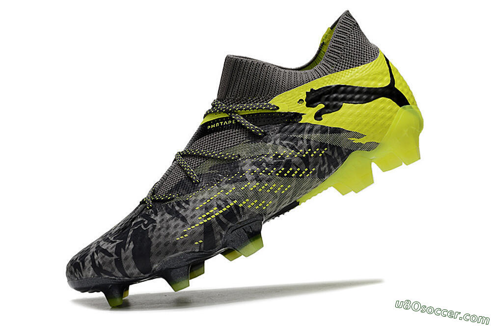 Puma Future 7 Ultimate FG Firm Ground Soccer Cleats - Grey/Yellow/Black 5