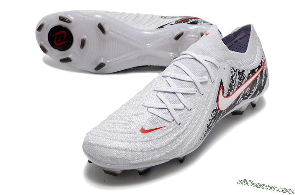 Nike Phantom Luna Elite NU FG Firm Ground Soccer Cleats - White/Red/Black 3