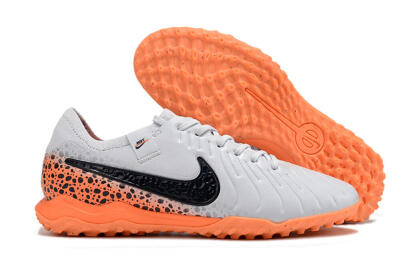 Nike Tiempo Legend 10 Pro TF Artificial Turf Soccer Shoes - White/Black/Orange