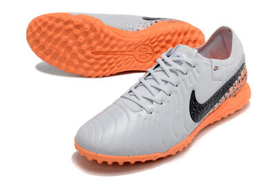 Nike Tiempo Legend 10 Pro TF Artificial Turf Soccer Shoes - White/Black/Orange