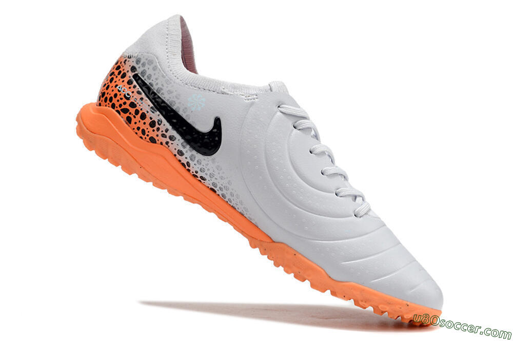 Nike Tiempo Legend 10 Pro TF Artificial Turf Soccer Shoes - White/Black/Orange 4