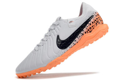 Nike Tiempo Legend 10 Pro TF Artificial Turf Soccer Shoes - White/Black/Orange