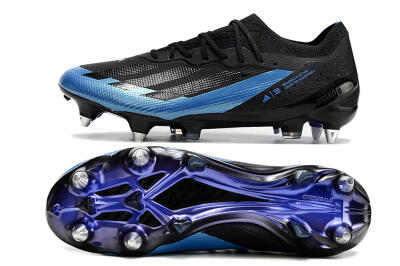 Adidas X Crazyfast.1 SG Soft Ground Soccer Cleats - Silver/Blue/Black/Gold