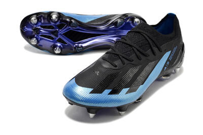 Adidas X Crazyfast.1 SG Soft Ground Soccer Cleats - Silver/Blue/Black/Gold