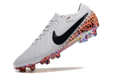 Nike Tiempo Legend 10 Elite FG Firm Ground Soccer Cleats - White/Black/Leopard/Gold