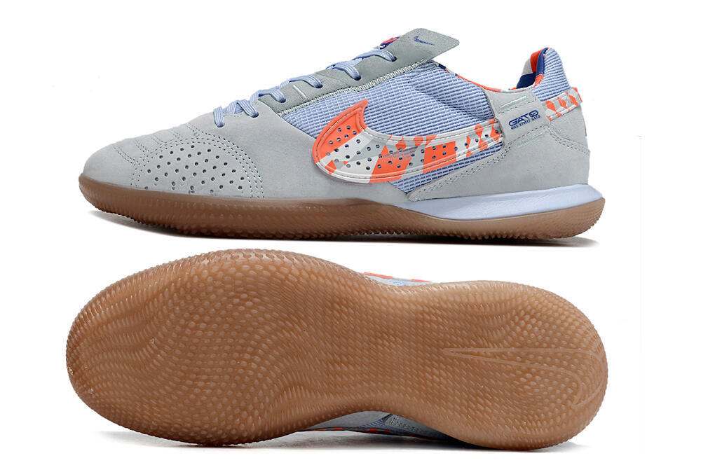 Nike Street Gato IC Indoor & Futsal Soccer Shoes - Grey/Blue/Red/White 0