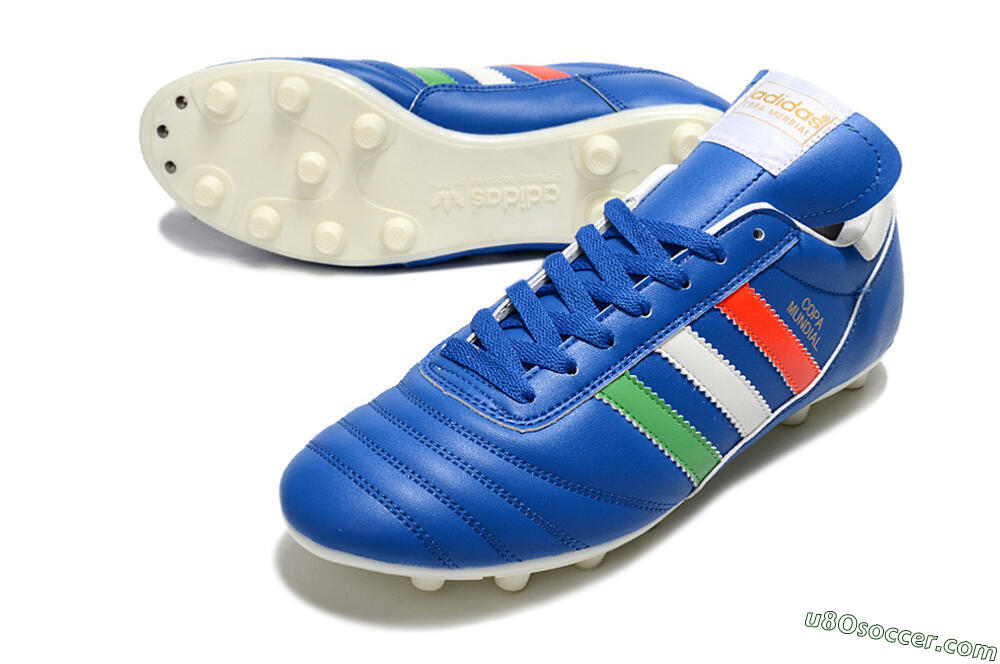 Adidas Copa Mundial FG Firm Ground Soccer Cleats - Blue/Green/White/Red 3