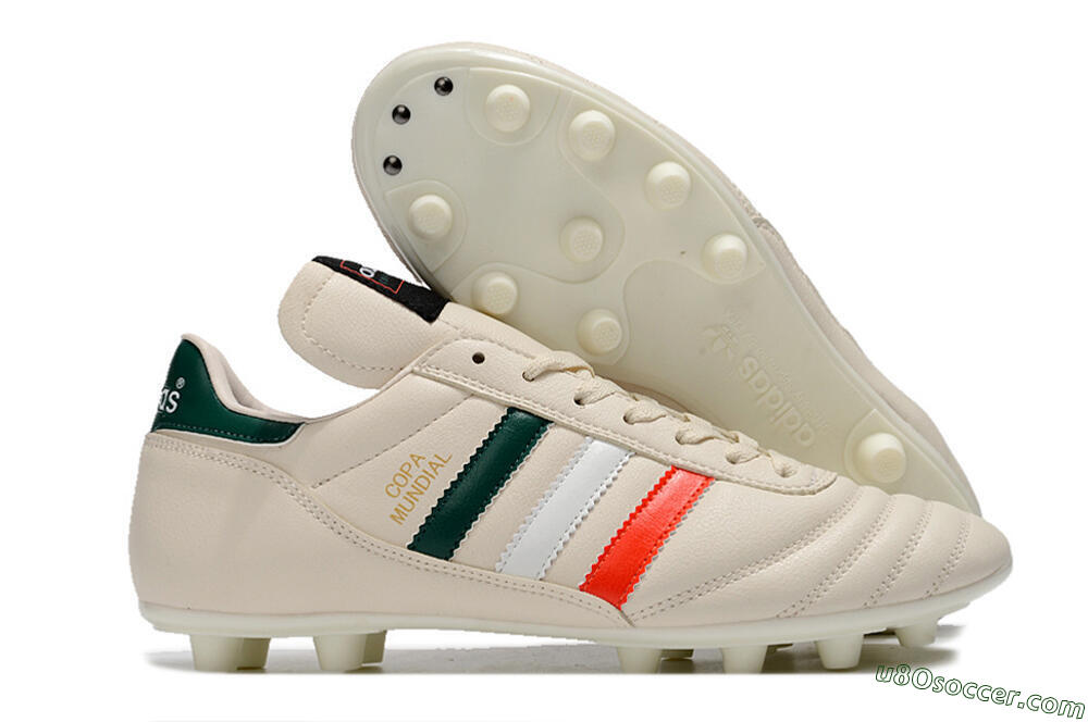 Adidas Copa Mundial FG Firm Ground Soccer Cleats - Beige/Green/White/Red 1