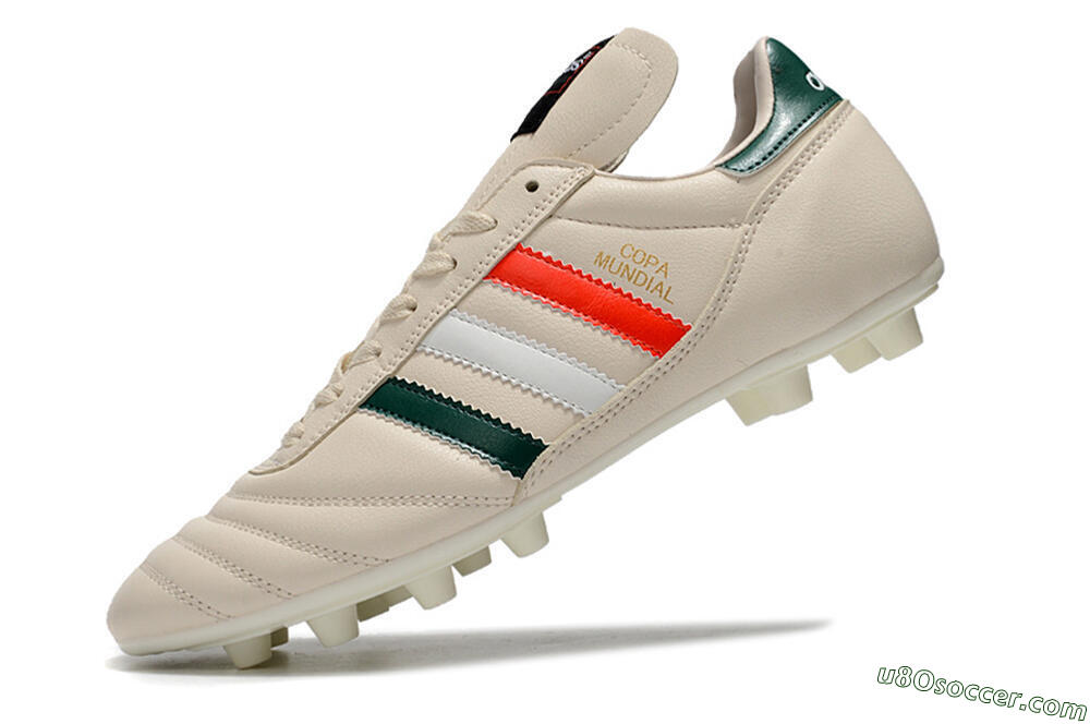 Adidas Copa Mundial FG Firm Ground Soccer Cleats - Beige/Green/White/Red 5