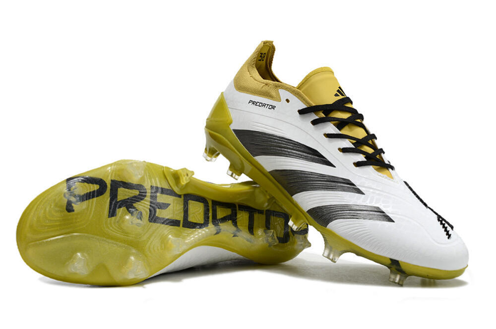 Adidas Predator Accuracy FG Firm Ground Soccer Cleats - White/Black/Yellow 0