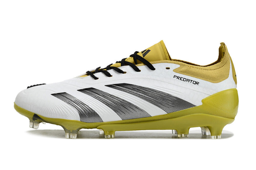 Adidas Predator Accuracy FG Firm Ground Soccer Cleats - White/Black/Yellow 2