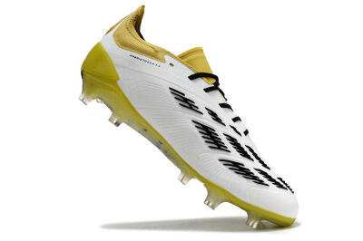 Adidas Predator Accuracy FG Firm Ground Soccer Cleats - White/Black/Yellow