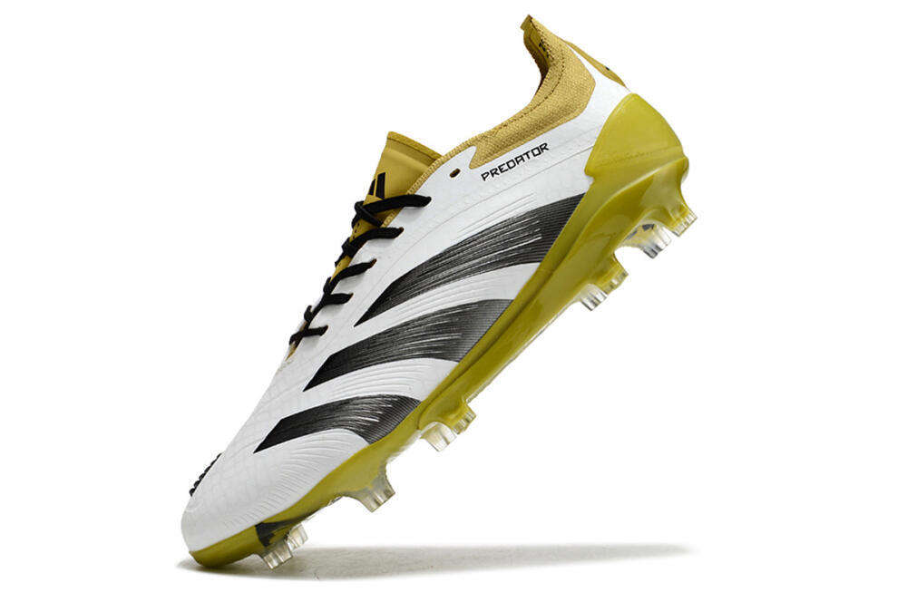 Adidas Predator Accuracy FG Firm Ground Soccer Cleats - White/Black/Yellow 5