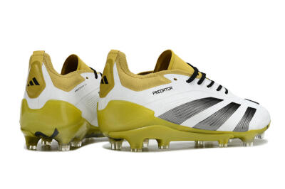 Adidas Predator Accuracy FG Firm Ground Soccer Cleats - White/Black/Yellow