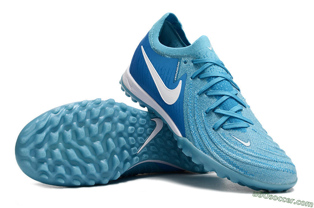 Nike Phantom Luna Elite TF Artificial Turf Soccer Shoes - Jade/White/Blue 3