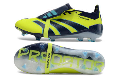 Adidas Predator Elite Foldover Tongue FG Firm Ground Soccer Cleats - Yellow/Blue/Jade
