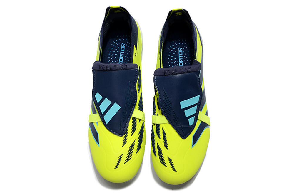 Adidas Predator Elite Foldover Tongue FG Firm Ground Soccer Cleats - Yellow/Blue/Jade 4