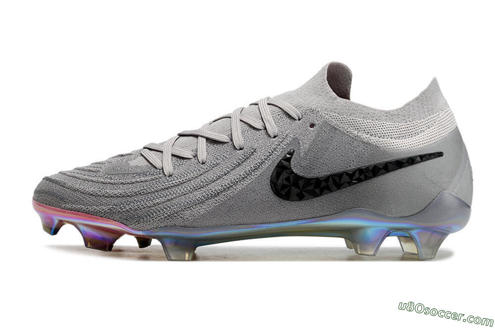 Nike Phantom Luna Elite NU FG Firm Ground Soccer Cleats - Grey/Black/Blue 2