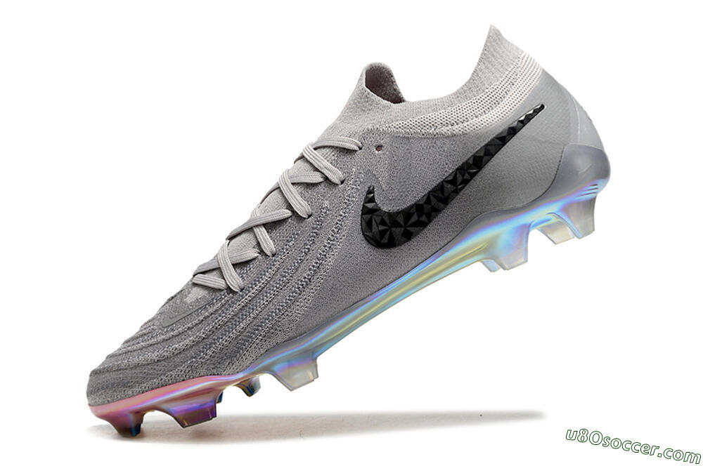 Nike Phantom Luna Elite NU FG Firm Ground Soccer Cleats - Grey/Black/Blue 5