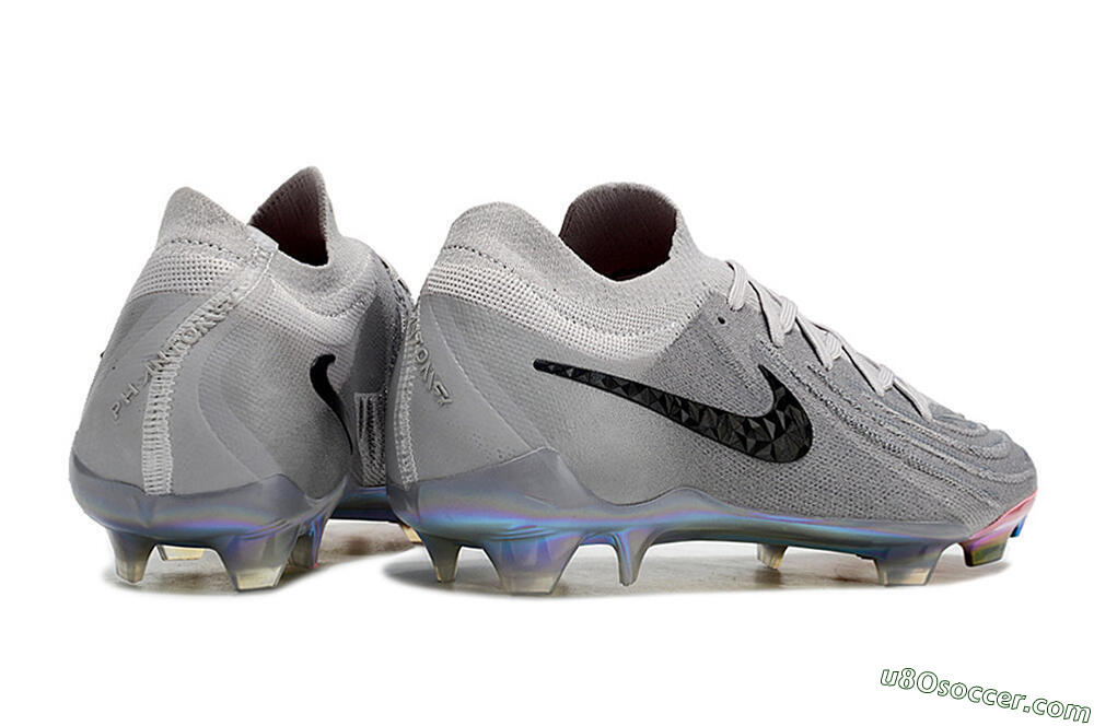 Nike Phantom Luna Elite NU FG Firm Ground Soccer Cleats - Grey/Black/Blue 6