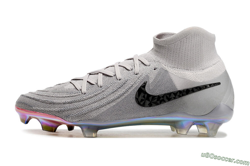 Nike Phantom Luna Elite NU FG Firm Ground Soccer Cleats - Grey/Black/Blue 2