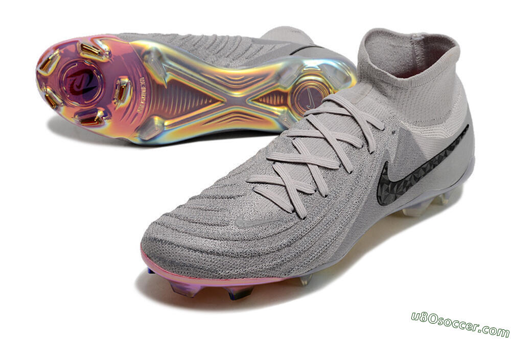 Nike Phantom Luna Elite NU FG Firm Ground Soccer Cleats - Grey/Black/Blue 3