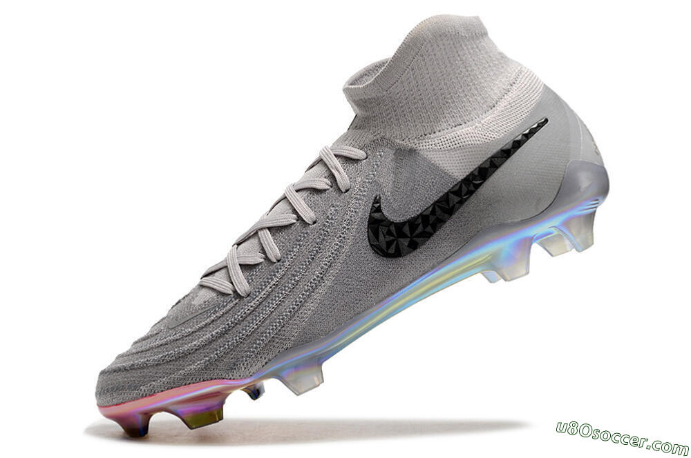 Nike Phantom Luna Elite NU FG Firm Ground Soccer Cleats - Grey/Black/Blue 5