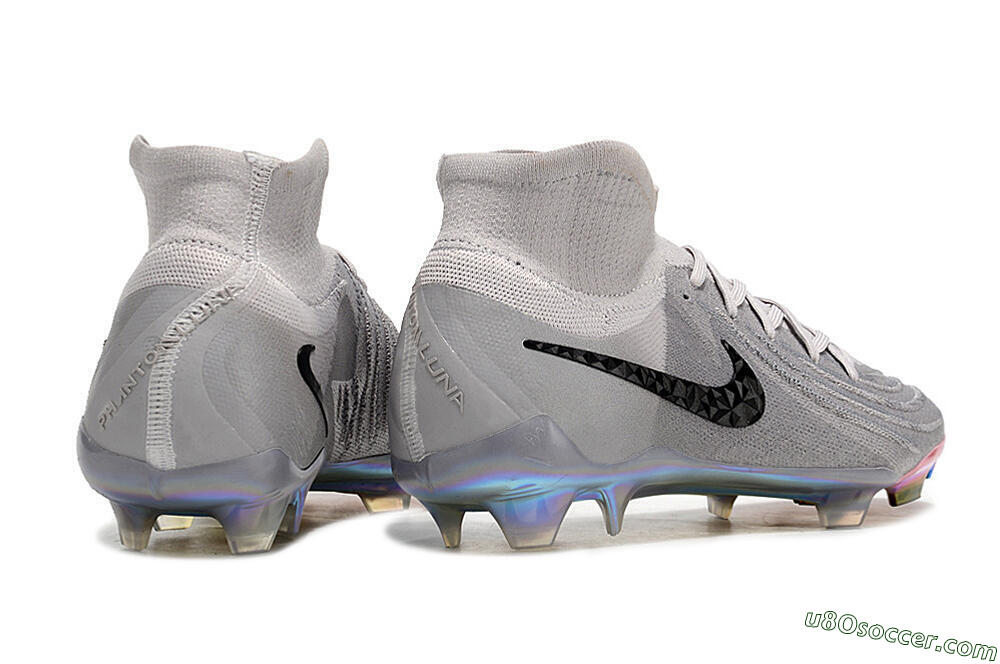 Nike Phantom Luna Elite NU FG Firm Ground Soccer Cleats - Grey/Black/Blue 6