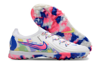 Nike Phantom GX 2 Elite TF Artificial Turf Soccer Shoes - White/Blue/Pink/Yellow