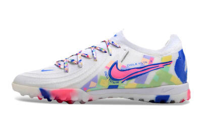 Nike Phantom GX 2 Elite TF Artificial Turf Soccer Shoes - White/Blue/Pink/Yellow