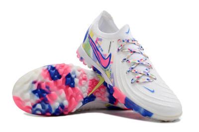 Nike Phantom GX 2 Elite TF Artificial Turf Soccer Shoes - White/Blue/Pink/Yellow