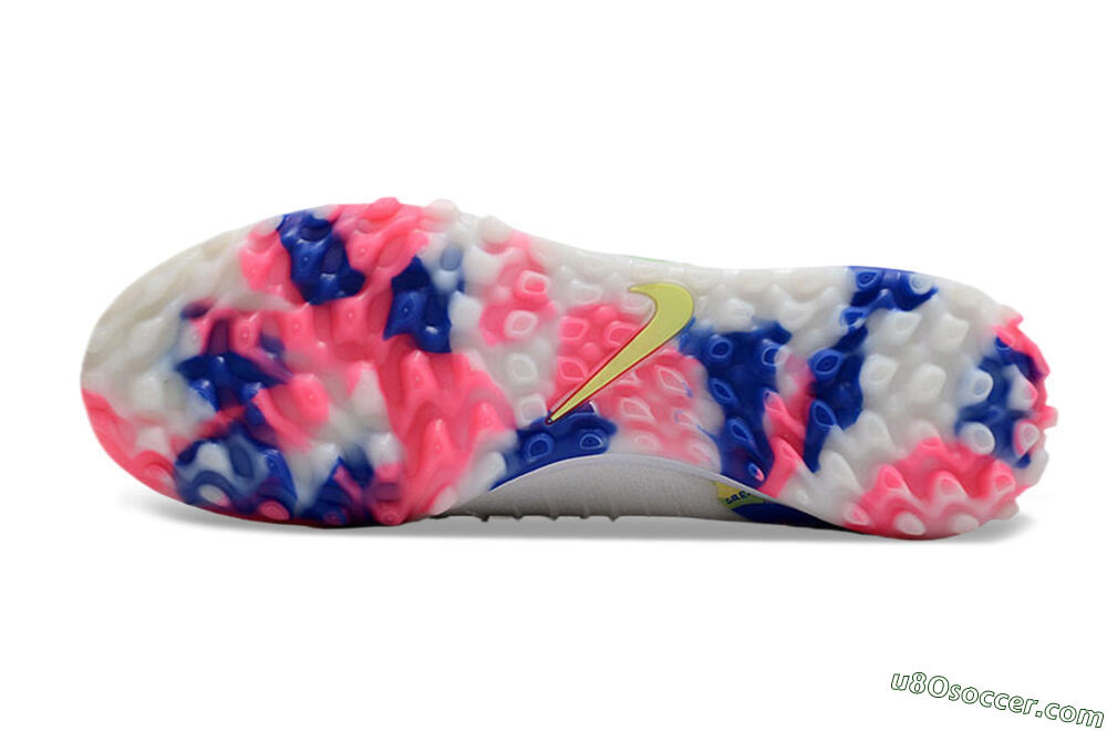 Nike Phantom GX 2 Elite TF Artificial Turf Soccer Shoes - White/Blue/Pink/Yellow 6