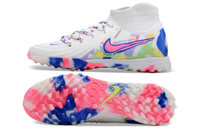 Nike Phantom Luna 2 Elite TF Artificial Turf Soccer Shoes - White/Pink/Blue