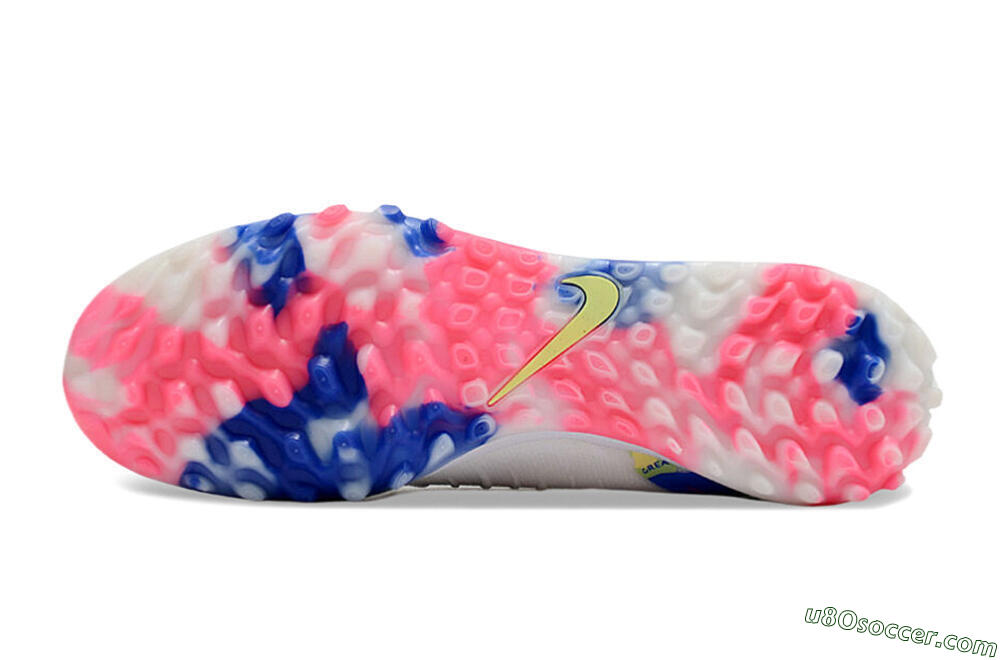 Nike Phantom Luna 2 Elite TF Artificial Turf Soccer Shoes - White/Pink/Blue 6