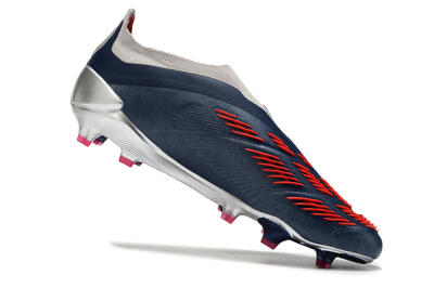 Adidas Predator Accuracy+ Laceless FG Firm Ground Soccer Cleats - Silver/Blue/Red