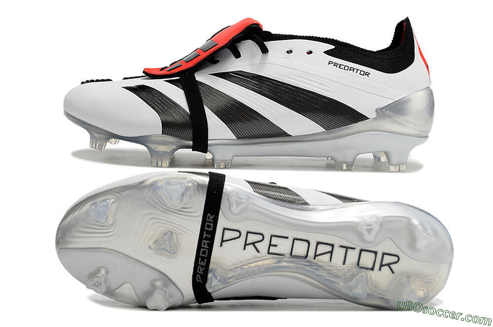 Adidas Predator Elite Foldover Tongue FG Firm Ground Soccer Cleats - White/Black/Red 0