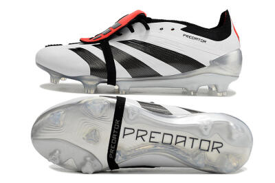 Adidas Predator Elite Foldover Tongue FG Firm Ground Soccer Cleats - White/Black/Red