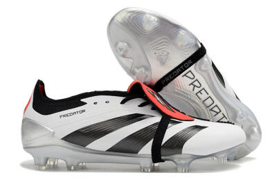 Adidas Predator Elite Foldover Tongue FG Firm Ground Soccer Cleats - White/Black/Red